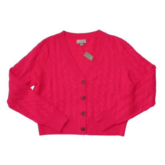 NWT Cashmere Shrunken Cable-knit V-neck Cardigan Sweater in